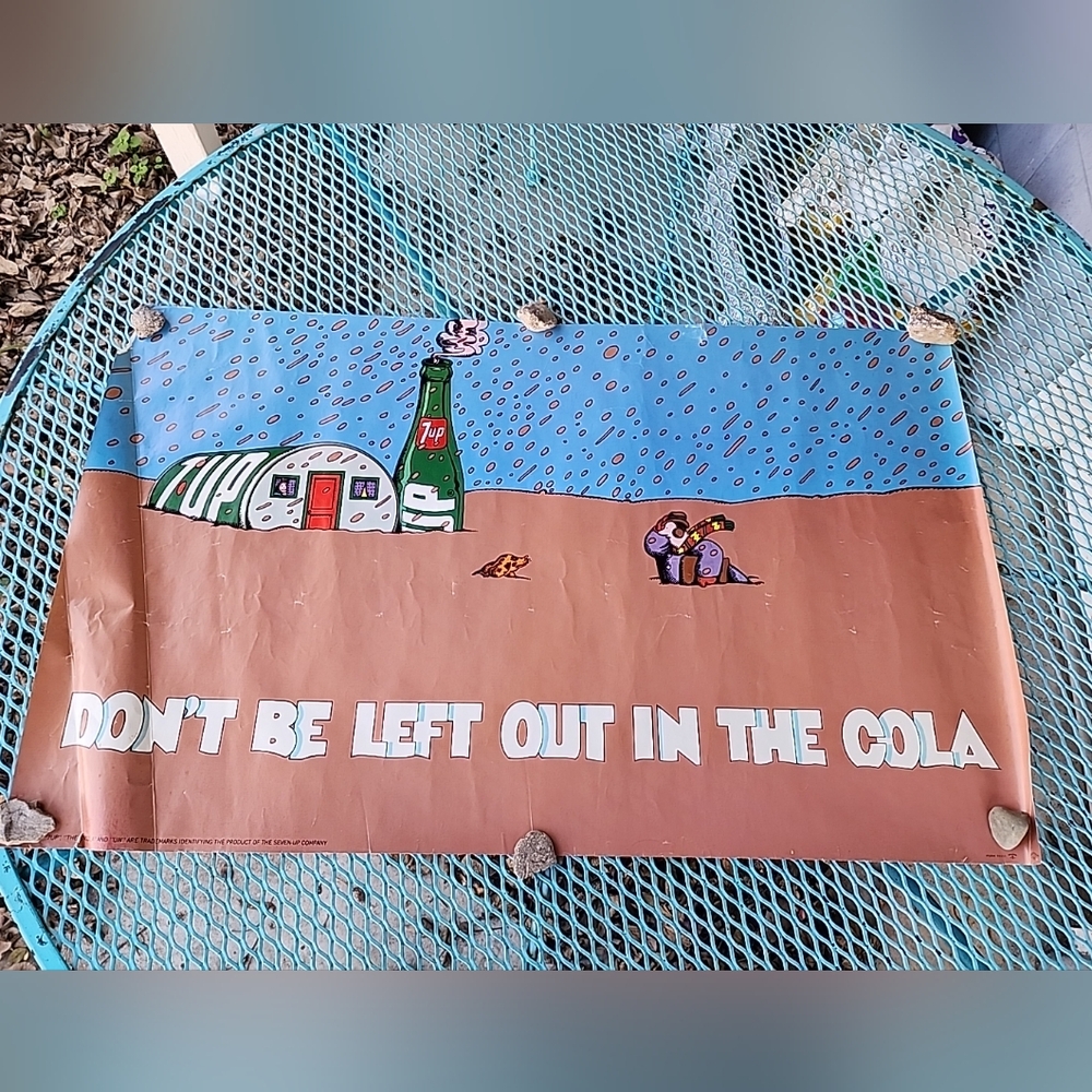 Vintage 7up Milton Glaser Don't Be Left In The Cola Advertisement Poster